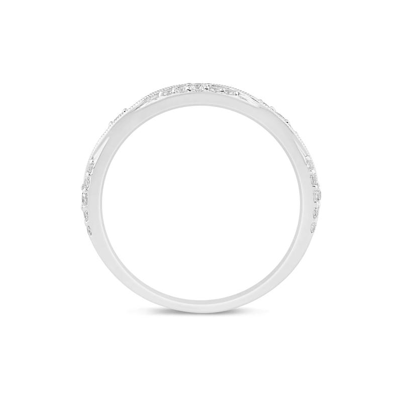 Lab Grown Diamond Milgrain Wave Stack Band 10K White Gold &#40;1/5 ct. tw.&#41; – Image 2 of 3