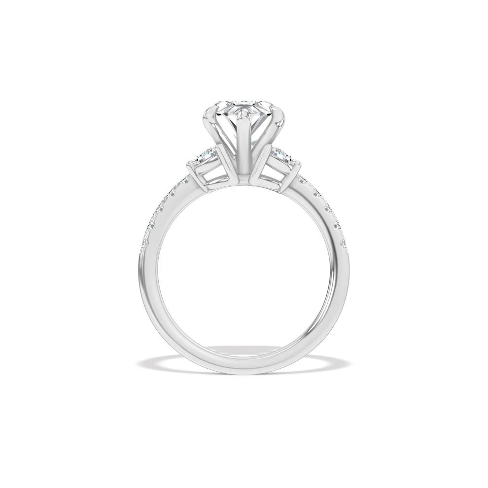 Lab Grown Diamond Marquise Center Engagement Ring in 14K White Gold (4 1/4 ct. tw.) – Image 2 of 4