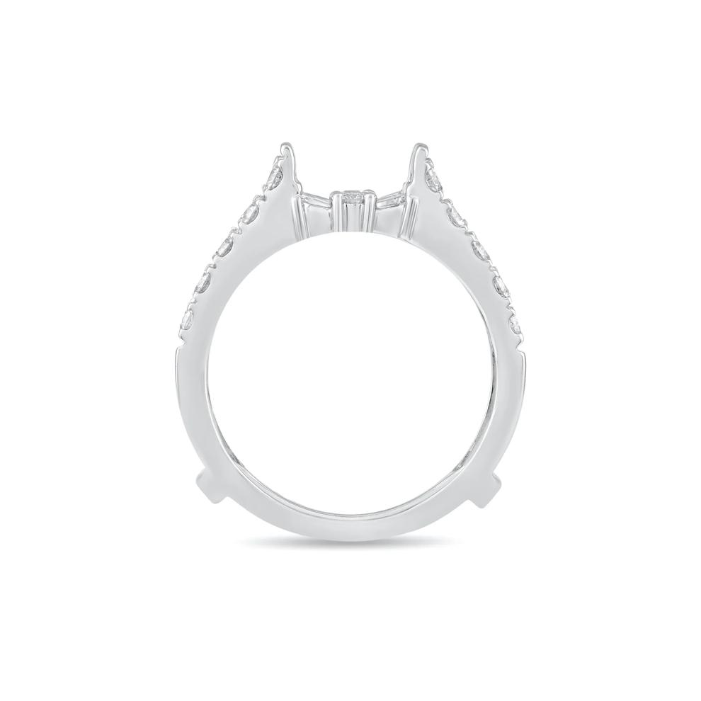 Diamond Round &amp; Baguette Insert Ring in 10K White Gold (1 ct. tw.) – Image 2 of 4