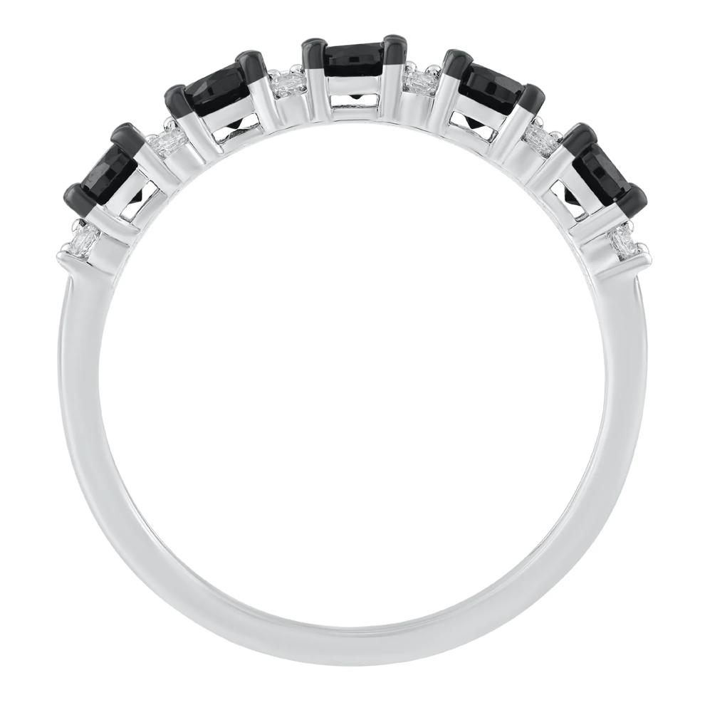 Black &amp; White Diamond Anniversary Band in 10K White Gold (1 ct. tw.) – Image 2 of 3