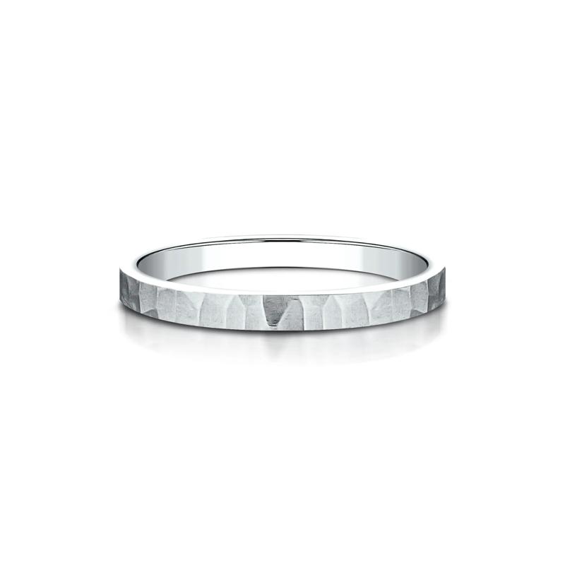 Hammered Band in 14K White Gold, 2MM – Image 1 of 3