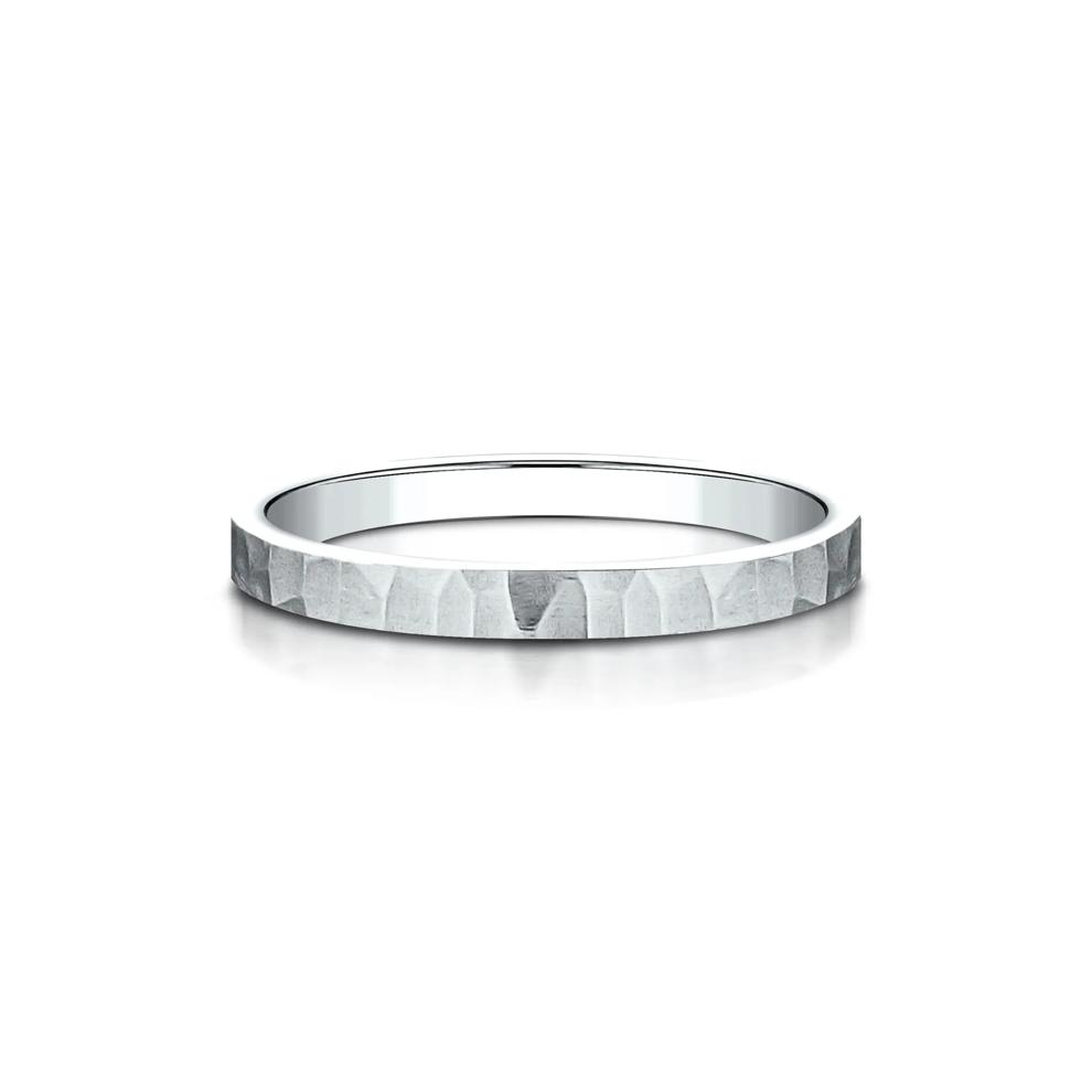 Hammered Band in 14K White Gold, 2MM – Image 1 of 3
