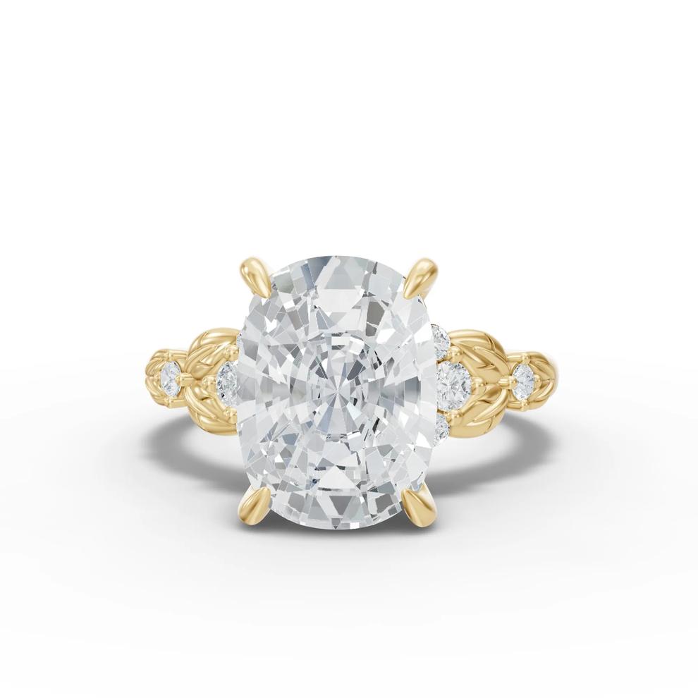 Lab Grown Diamond Elongated Cushion Center Engagement Ring in 14K Yellow Gold (4 1/3 ct. tw.) – Image 1 of 4