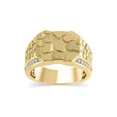 Men's Gold Nugget Diamond Ring in 10K Yellow Gold (1/4 ct. tw.)