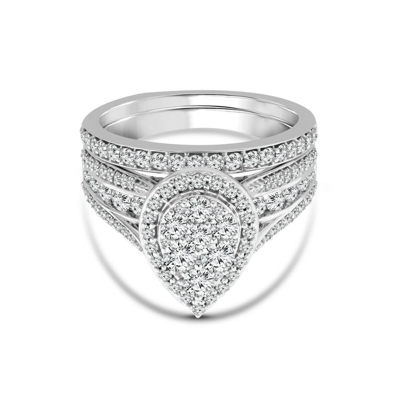 Pear-Shaped Diamond Engagement Ring Set in 10K White Gold &#40;1 1/2 ct. tw.&#41; – Image 1 of 3