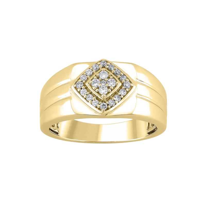 Lab Grown Diamond Men&#39;s Ring in 10K Yellow Gold &#40;1/4 ct. tw.&#41; – Image 1 of 3
