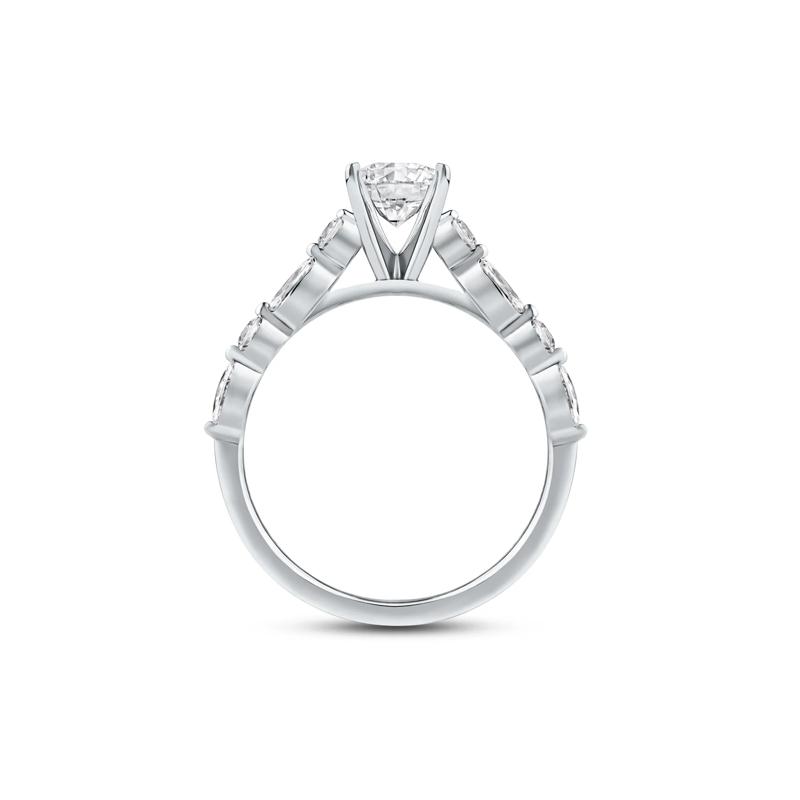 1/2 ct. tw. Marquise-Cut Diamond Semi-Mount Engagement Ring in 14k White Gold &#40;Setting Only&#41;  – Image 3 of 6