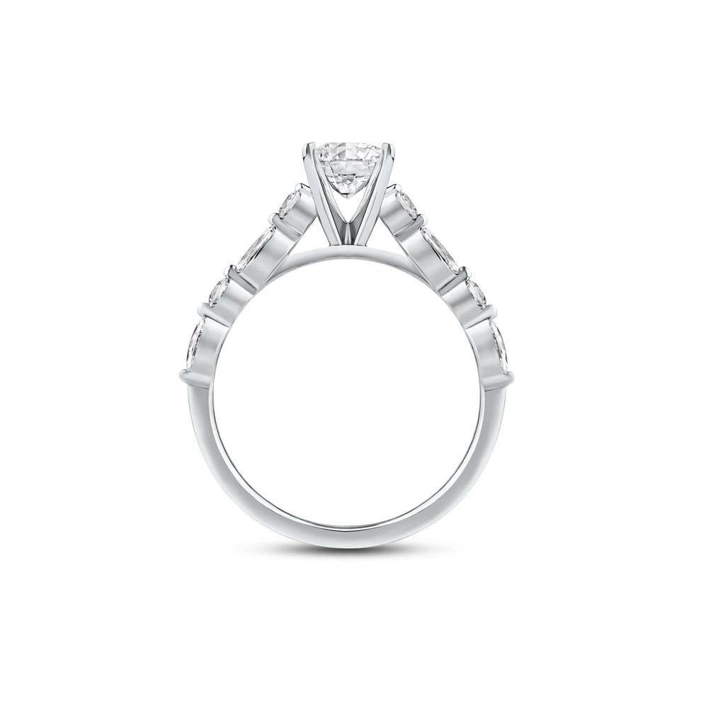 1/2 ct. tw. Marquise-Cut Diamond Semi-Mount Engagement Ring in 14k White Gold (Setting Only)  – Image 3 of 6