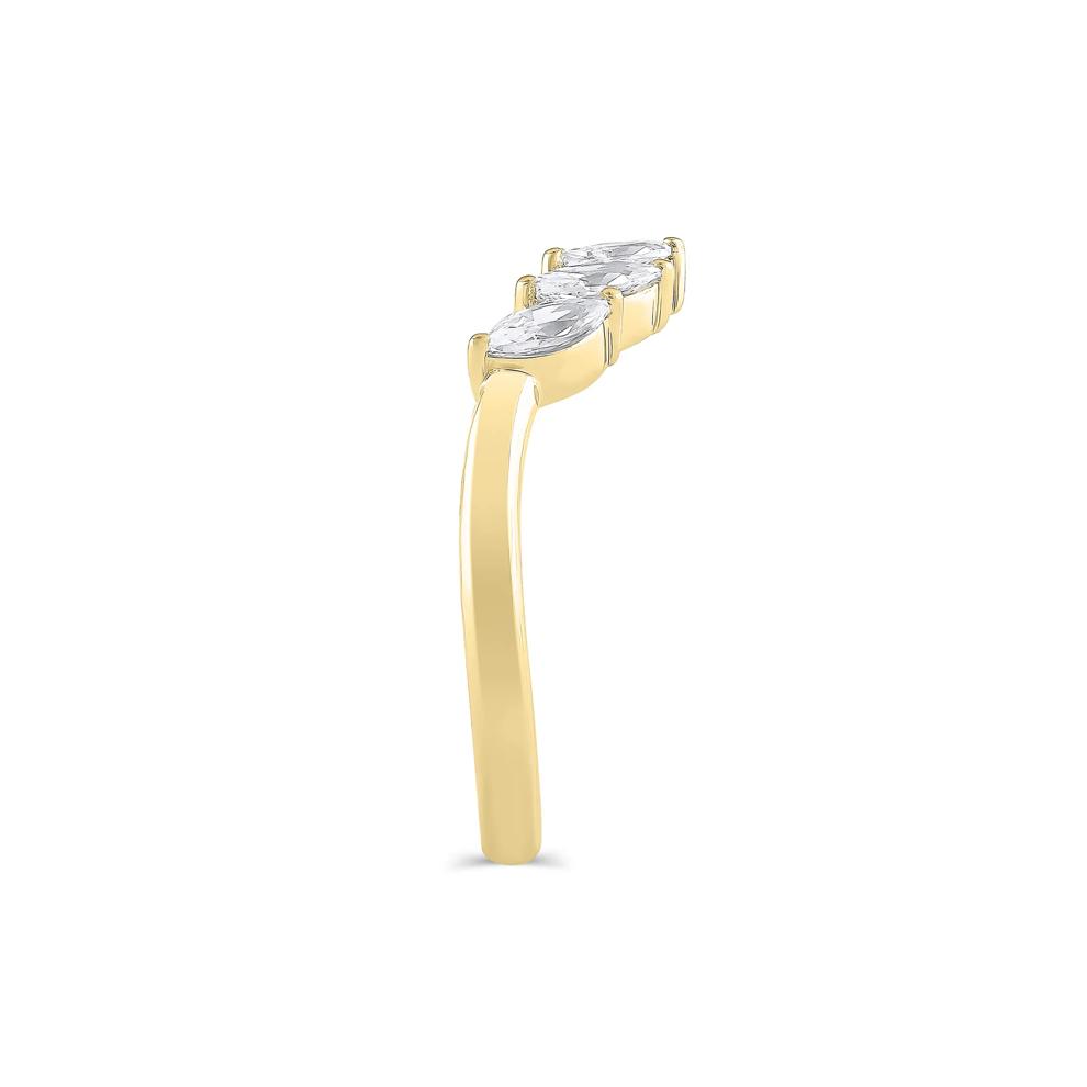 Lab Grown Diamond Marquise-Cut Contour Band in 14K Yellow Gold (3/4 ct. tw.) – Image 3 of 3
