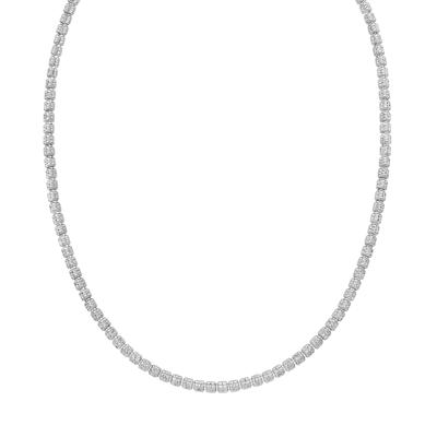 Iced Chain Necklace in Sterling Silver, 22"