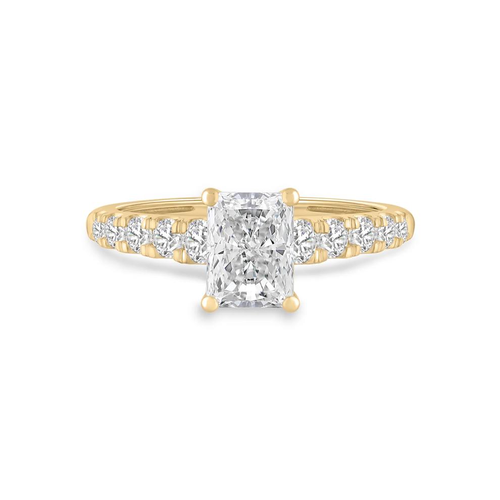 Lab Grown Diamond Radiant Center Engagement Ring in 14K Yellow Gold (1 1/2 ct. tw.) – Image 1 of 4