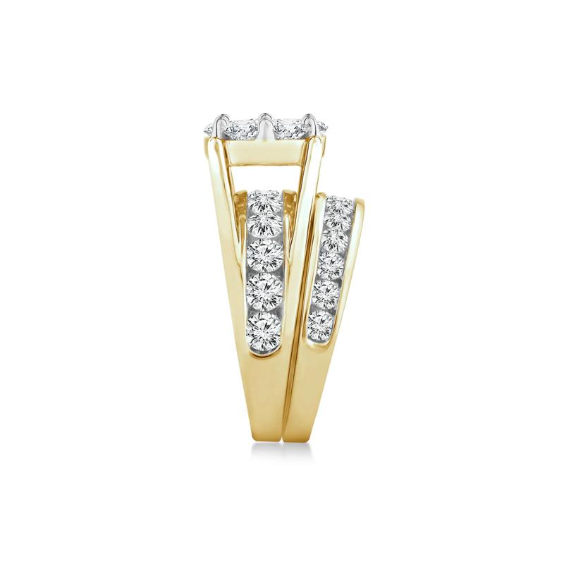 Lab Grown Multi-Diamond Engagement Ring Set in 10K Yellow Gold &#40;3 ct. tw.&#41; – Image 3 of 4