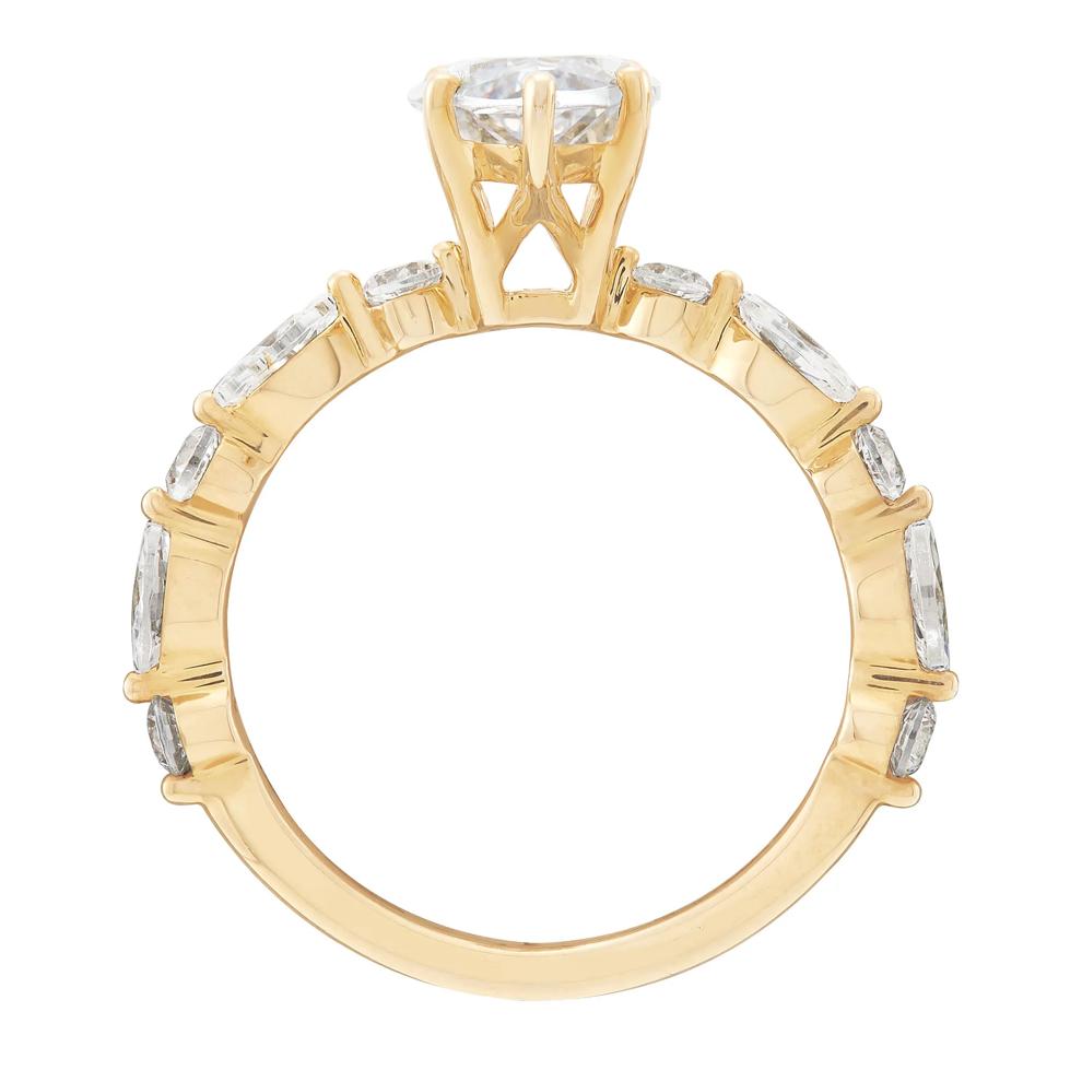 Lab Grown Marquise Diamond Engagement Ring in 14K Yellow Gold (3 1/8 ct. tw.) – Image 3 of 3