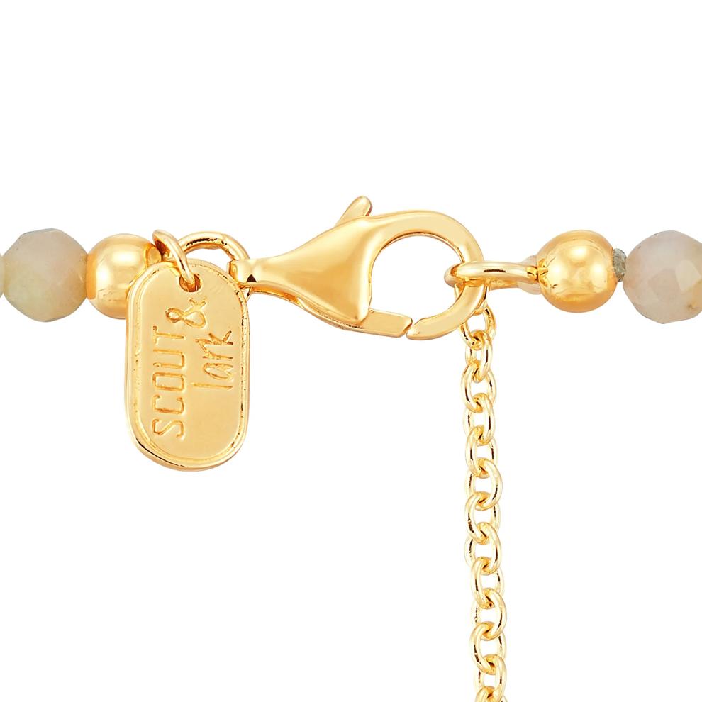 Beaded Pink Opal Necklace in Vermeil – Image 3 of 3