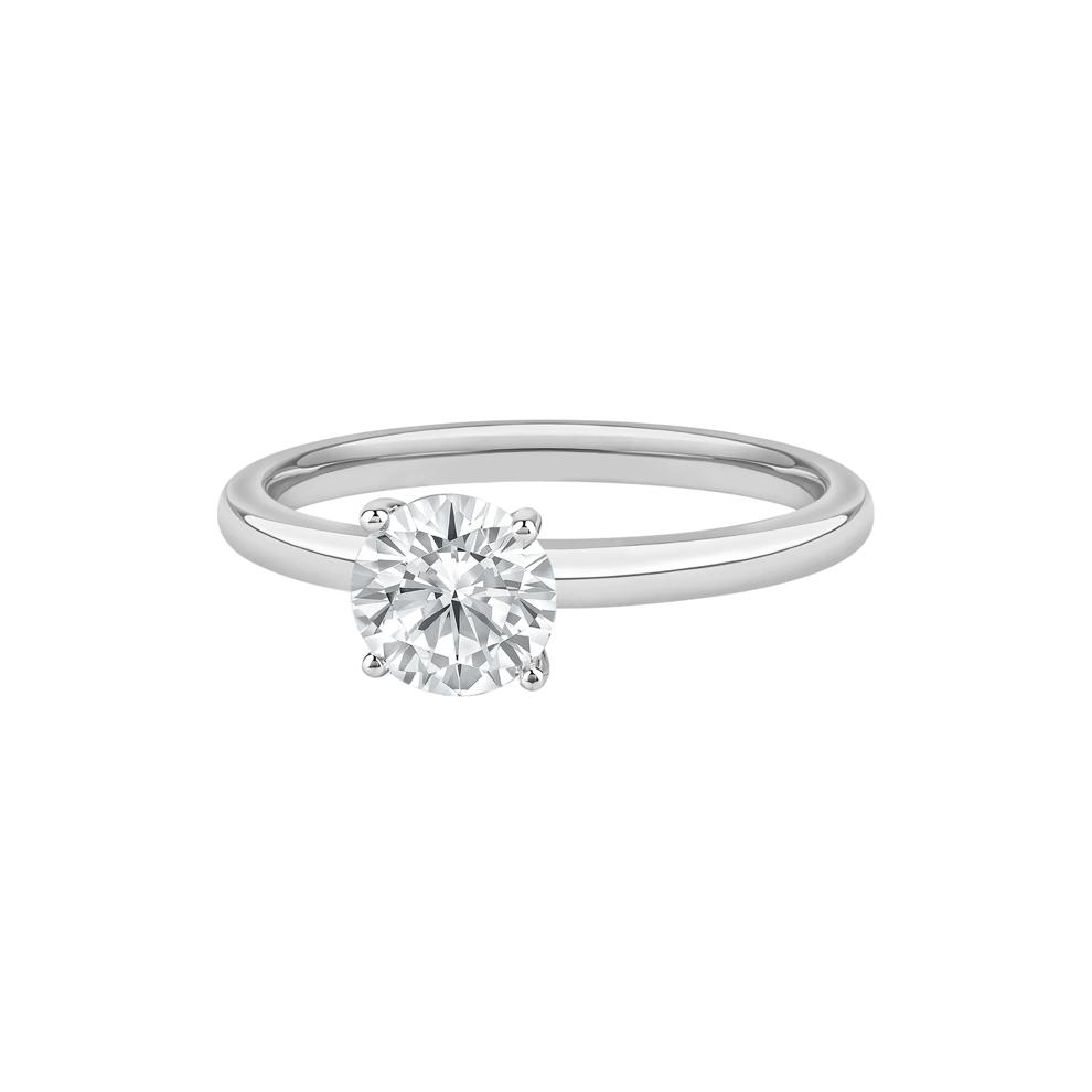 Diamond Round Solitaire Engagement Ring in 14K White Gold (1 ct.) – Image 4 of 5
