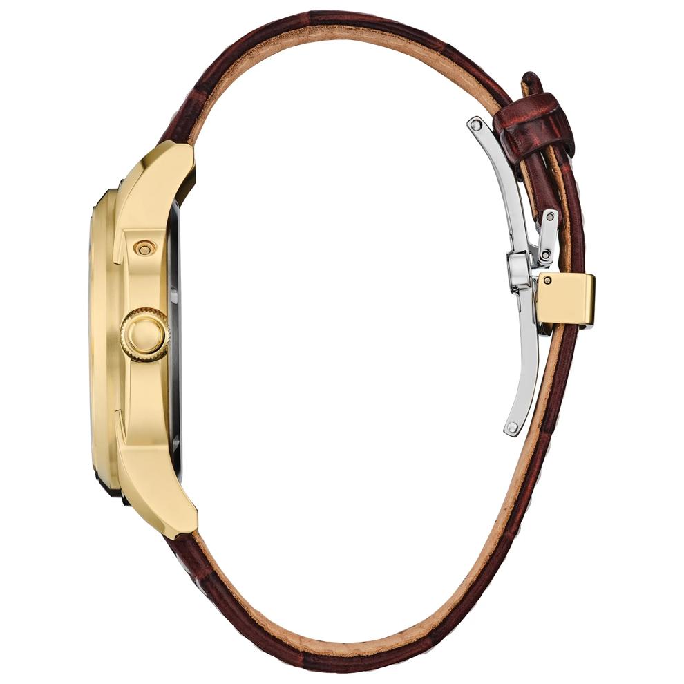 Men's Calendrier Watch in Brown Leather and Gold-Tone Stainless Steel, 42MM – Image 2 of 4