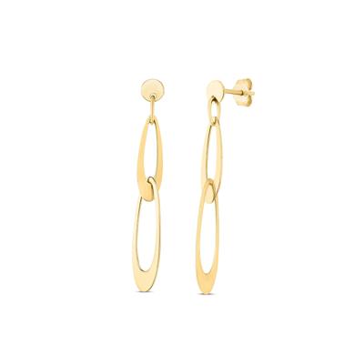 Oval Link Drop Earrings in 14K Yellow Gold