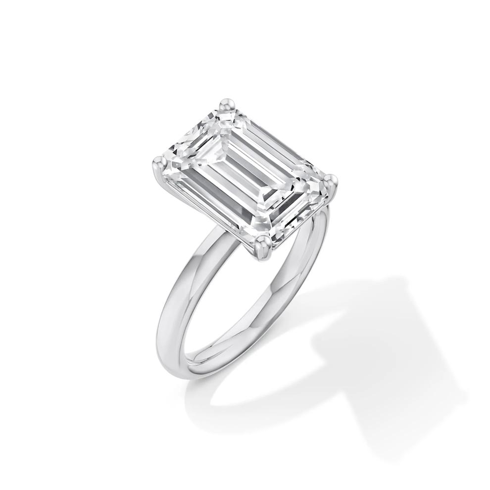 Lab Grown Diamond Emerald-Cut Solitaire Ring in 14K White Gold (6 ct.) – Image 4 of 4