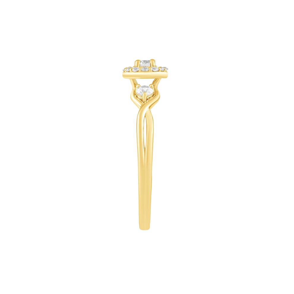 Round Diamond Three-Stone Promise Ring 10K Yellow Gold (1/4 ct. tw.) – Image 3 of 3