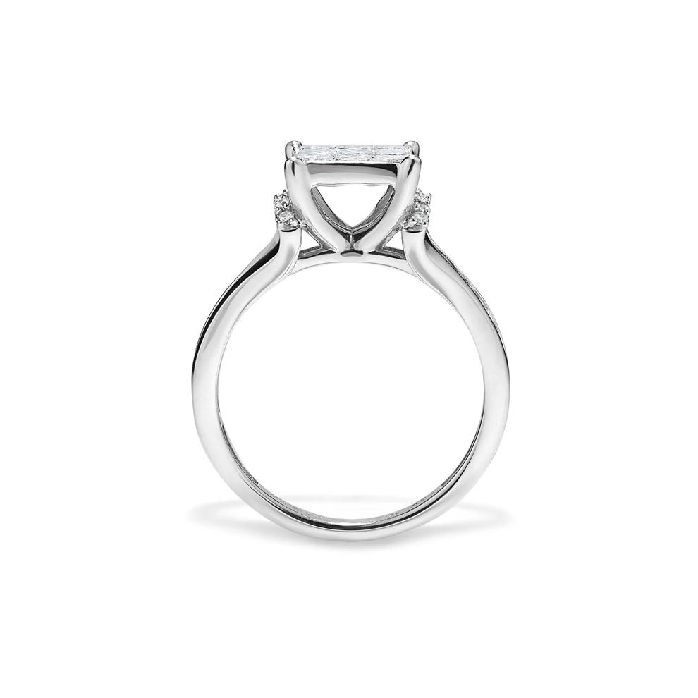 Diamond Princess-Cut Quad Composite Engagement Ring in 10K White Gold (1 1/4 ct. tw.) – Image 2 of 4