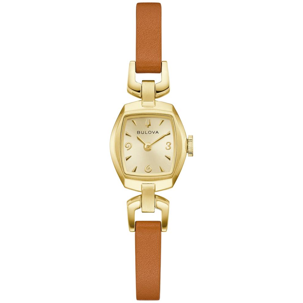 Ladies' Jackie Goddess of Time Watch in Brown Leather and Gold-Tone Stainless Steel – Image 1 of 3