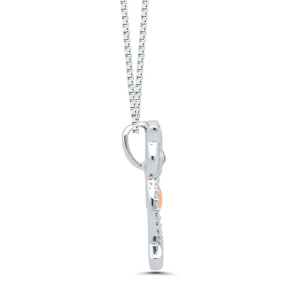 Owl Pendant with Black Diamond Accents in Sterling Silver – Image 2 of 4