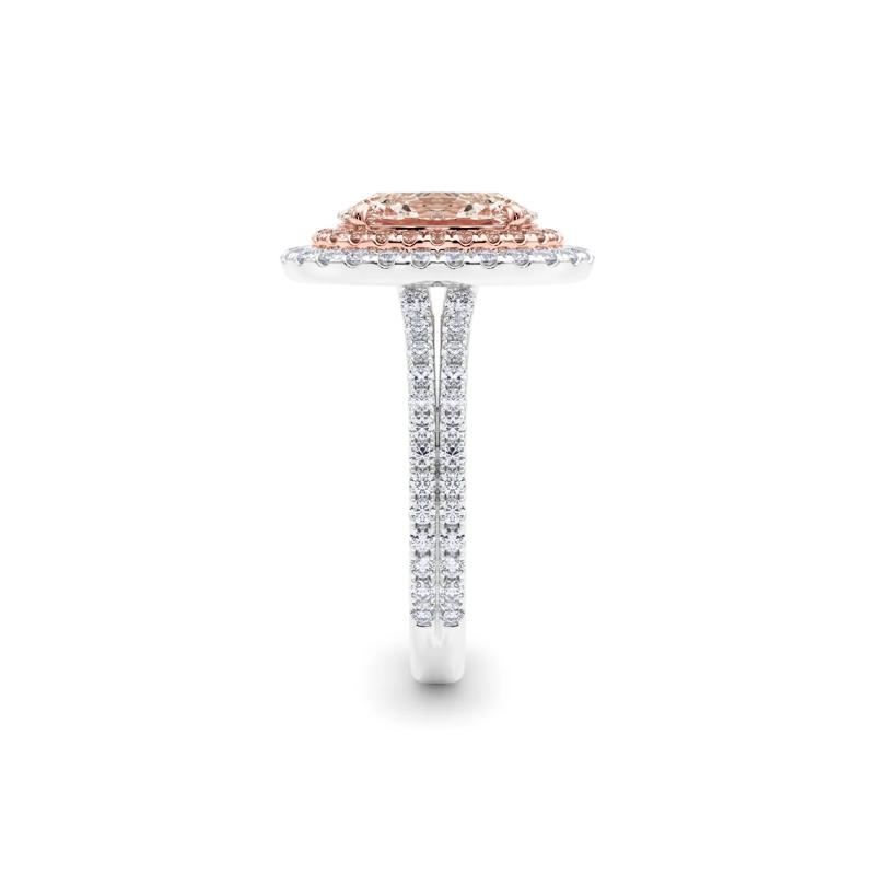 Lab Grown Pink Diamond Halo Engagement Ring in 14K White and Rose Gold &#40;3  5/8 ct. tw.&#41; – Image 3 of 5