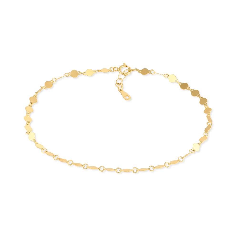 Polished Disc Anklet in 10K Yellow Gold, 10" – Image 1 of 2