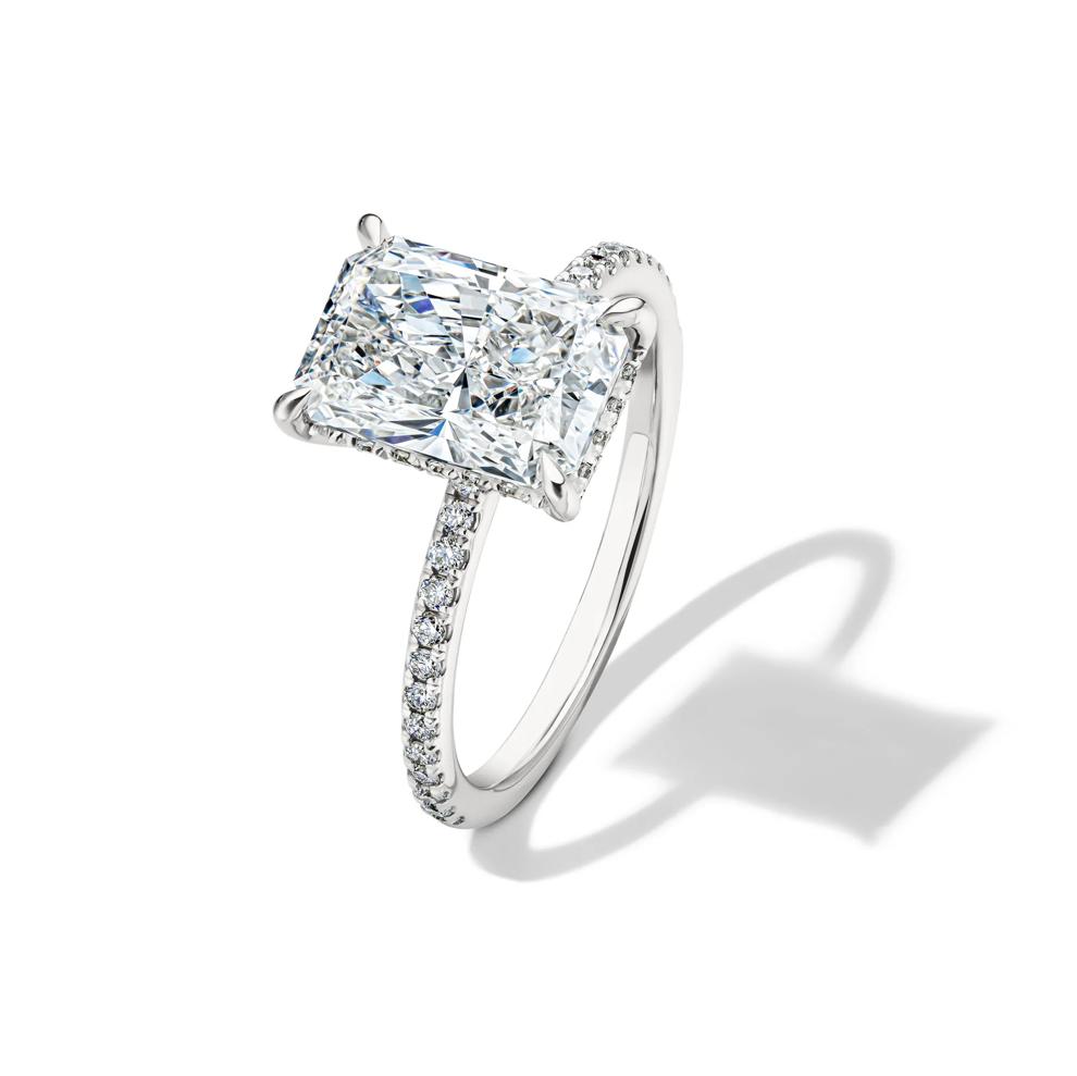 Lab Grown Diamond Radiant-Cut Engagement Ring in 14K White Gold (3 1/4 ct. tw.) – Image 4 of 4