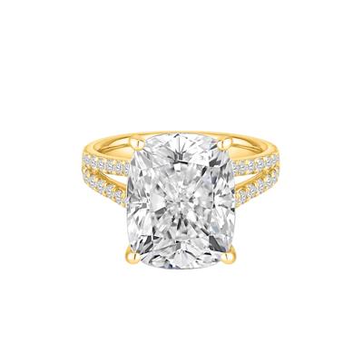 Lab Grown Diamond Elongated Cushion-Cut Engagement Ring in 14K Gold