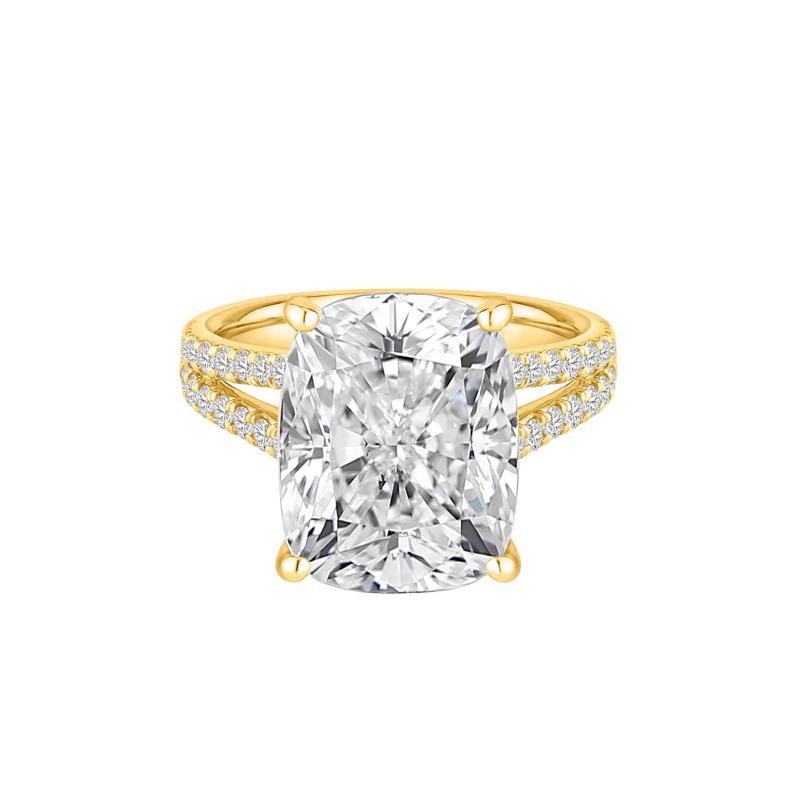 Lab Grown Diamond Elongated Cushion-Cut Engagement Ring in 14K Yellow Gold &#40;11 ct. tw.&#41; – Image 1 of 4