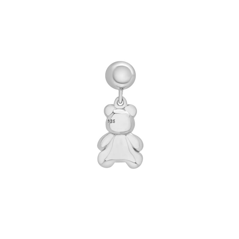 Diamond Accent Teddy Bear Bead Charm in Sterling Silver – Image 3 of 3