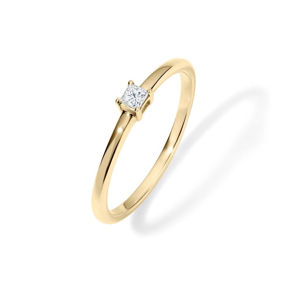 Diamond Princess-Cut Center Promise Ring in 10K Yellow Gold (1/10 ct. tw.) – Image 4 of 4