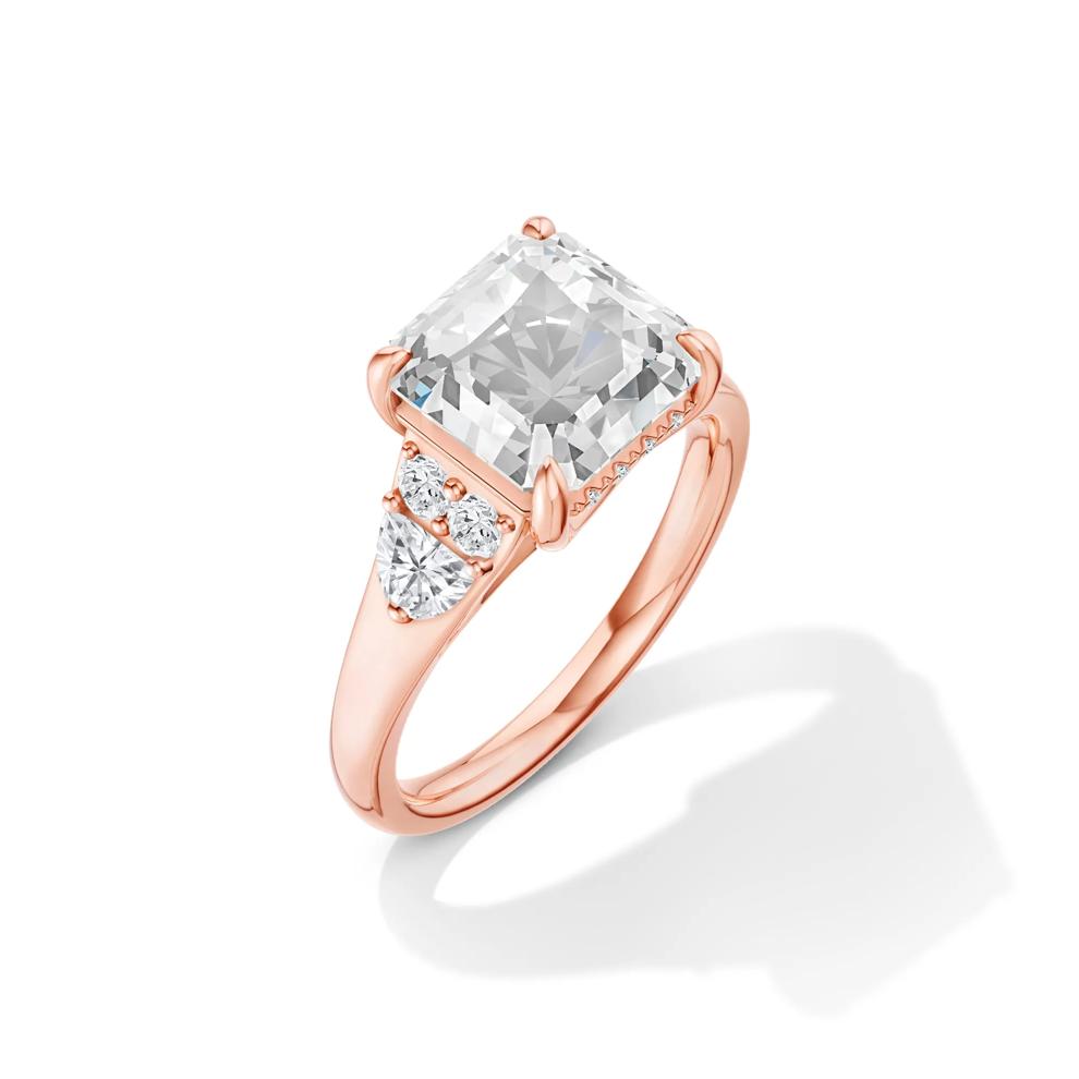 Wilma Lab Grown Diamond Asscher-Cut Center Engagement Ring in 14K Rose Gold (4 1/2 ct. tw.) – Image 4 of 4
