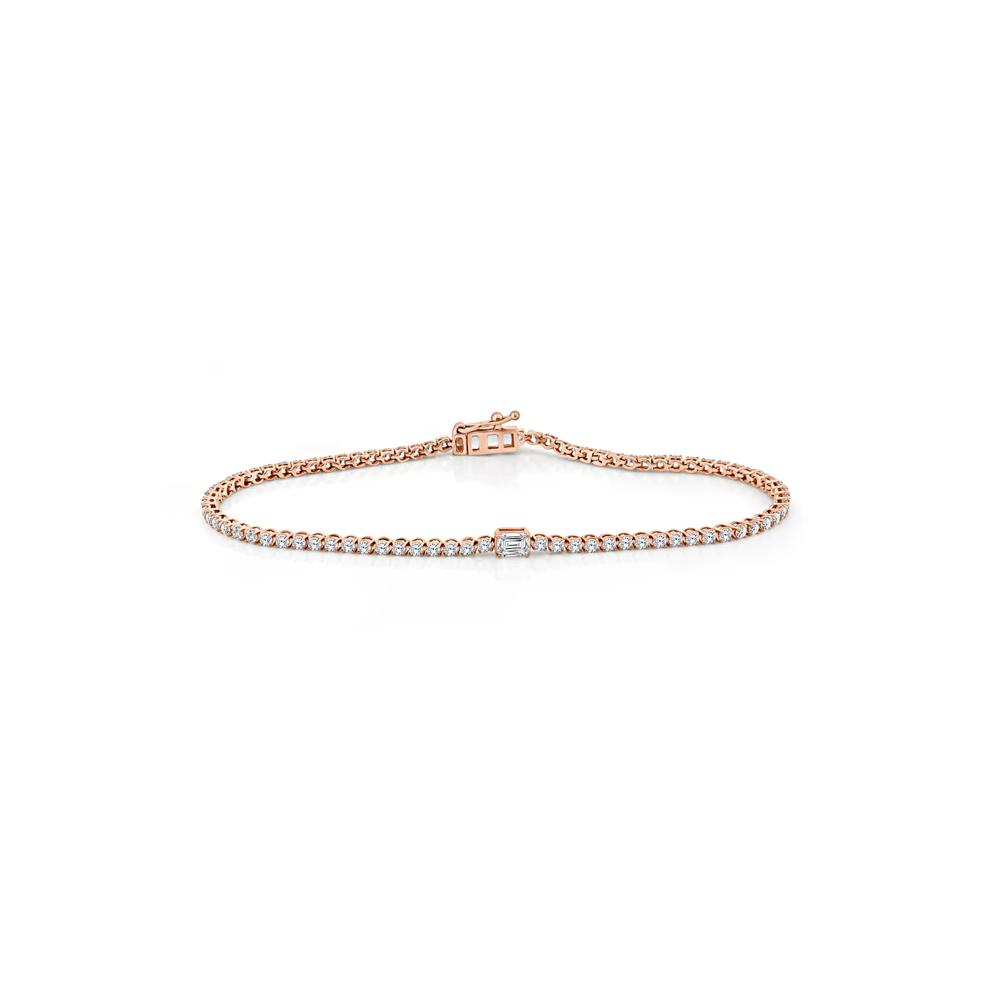 Lab Grown Diamond Line Bracelet in 10K Rose Gold (2 ct. tw.) – Image 1 of 2