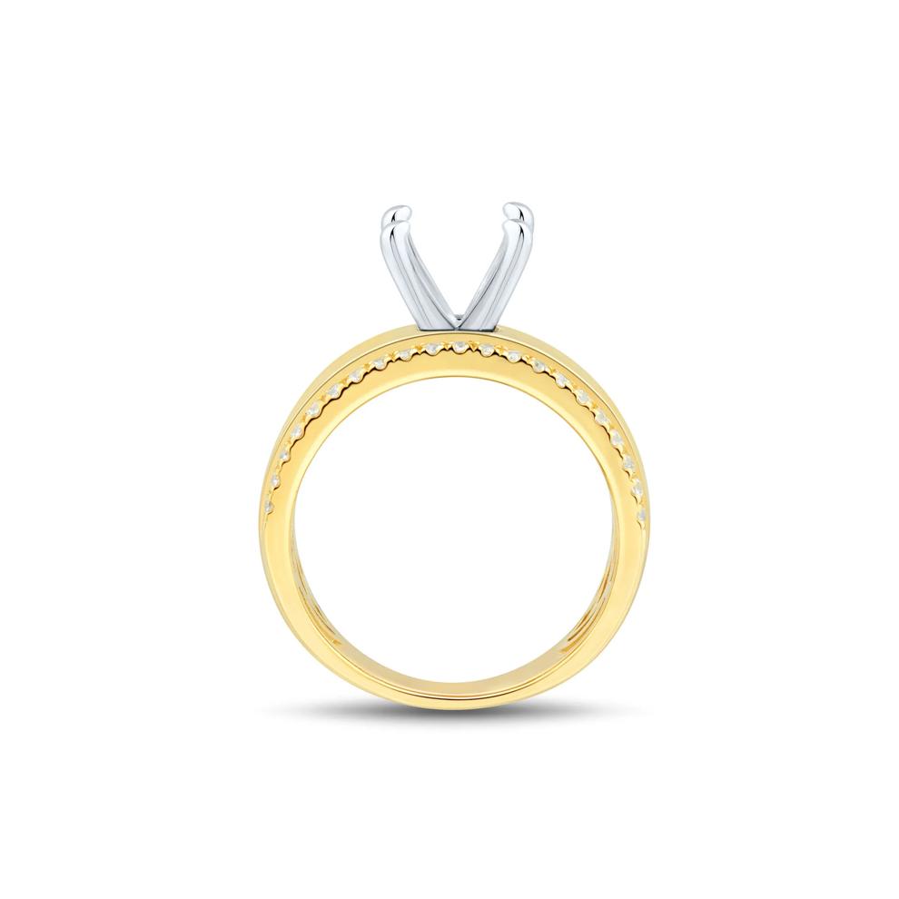Lab Grown Diamond Semi-Mount Engagement Ring in 14K Yellow &amp; White Gold (1/3 ct. tw.) (Setting Only) – Image 5 of 6