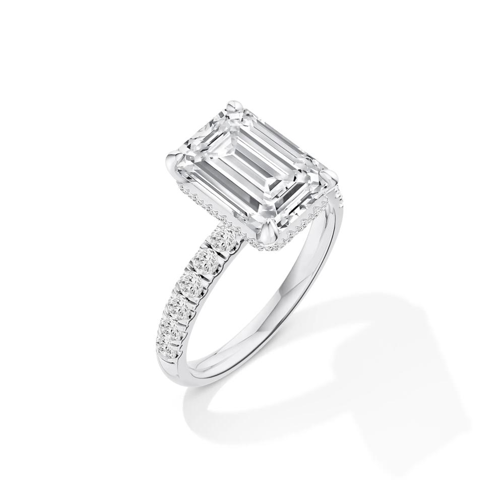 Lab Grown Diamond Emerald-Cut Bridal Set in 14K White Gold (5 ct. tw.) – Image 5 of 6