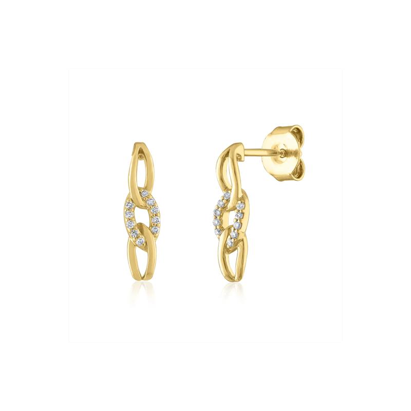 Diamond Accent Dangle Earrings in 14K Yellow Gold – Image 1 of 1