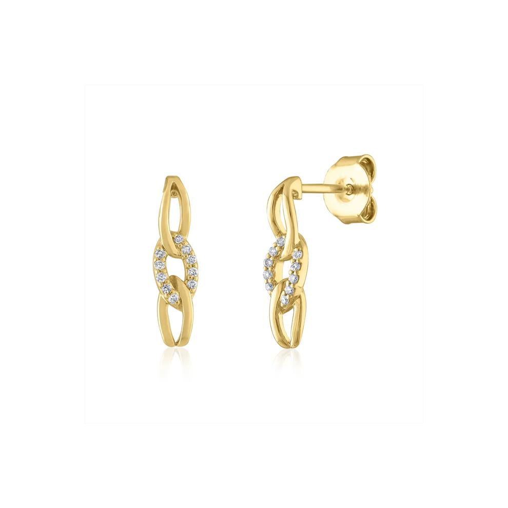 Diamond Accent Dangle Earrings in 14K Yellow Gold – Image 1 of 1