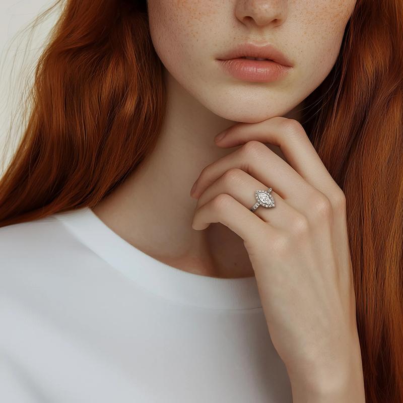 Lab Grown Diamond Marquise Engagement Ring in 14K White Gold &#40;1 3/4 ct. tw.&#41; – Image 4 of 4