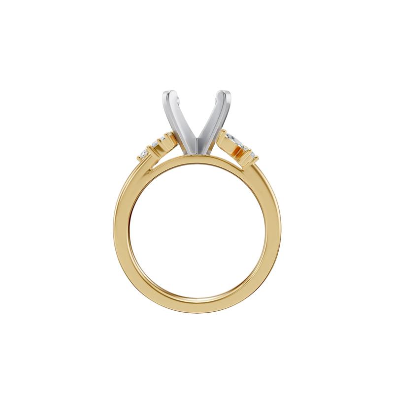Lab Grown Diamond Semi-Mount Engagement Ring in 14K Yellow and White Gold &#40;1/4 ct. tw.&#41; &#40;Setting Only&#41; – Image 3 of 6