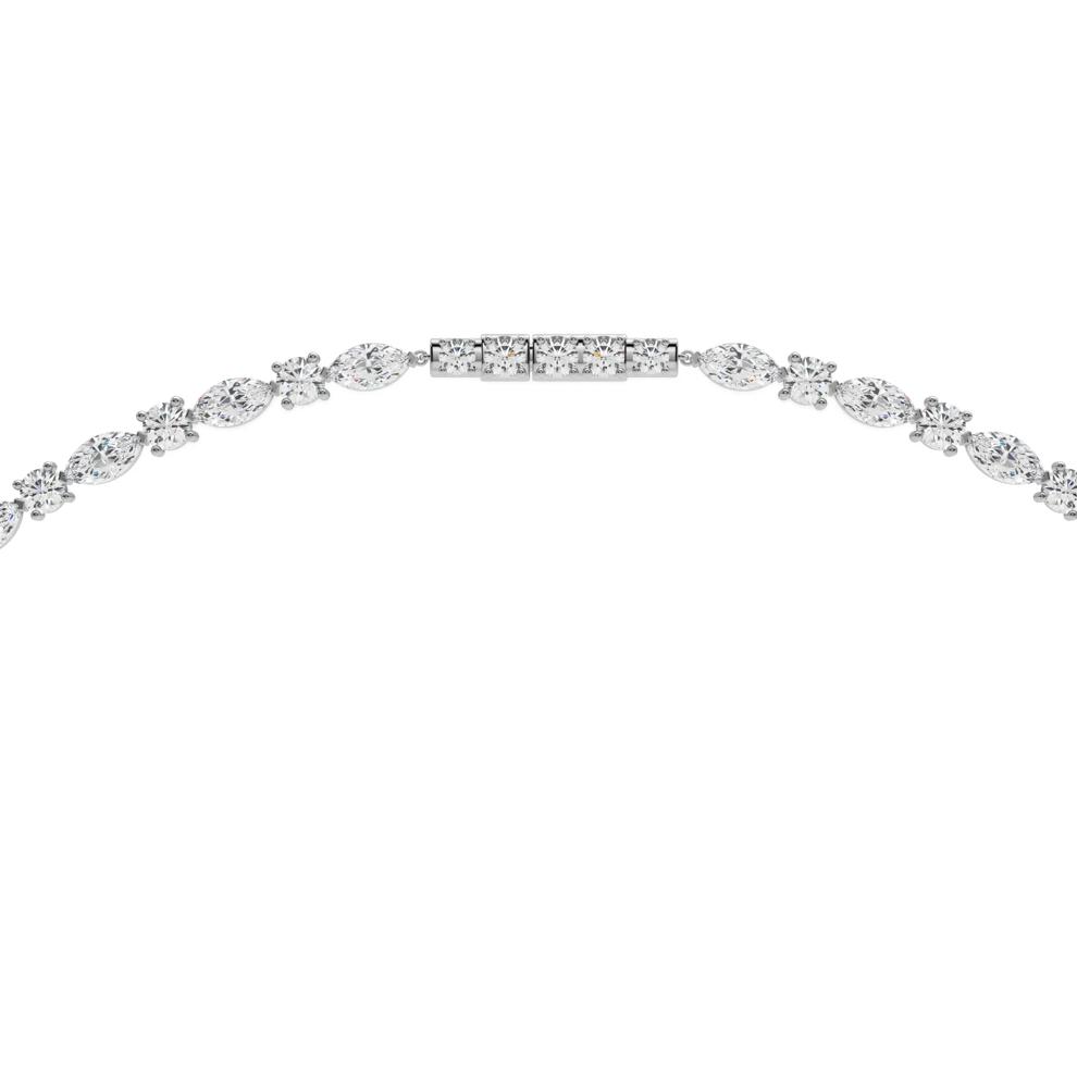 Lab Grown Diamond Round &amp; Marquise Lariat Necklace in 14K White Gold (20 ct. tw.) – Image 3 of 4