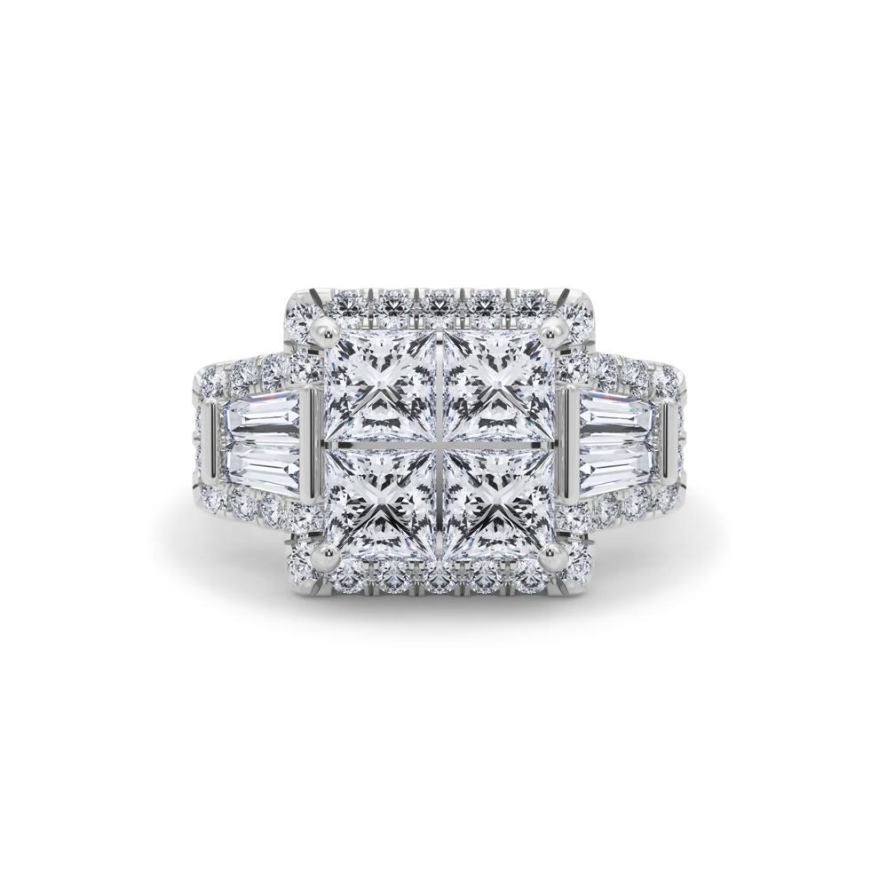 Lab Grown Diamond Composite Engagement Ring in 10K White Gold (4 ct. tw.) – Image 1 of 4