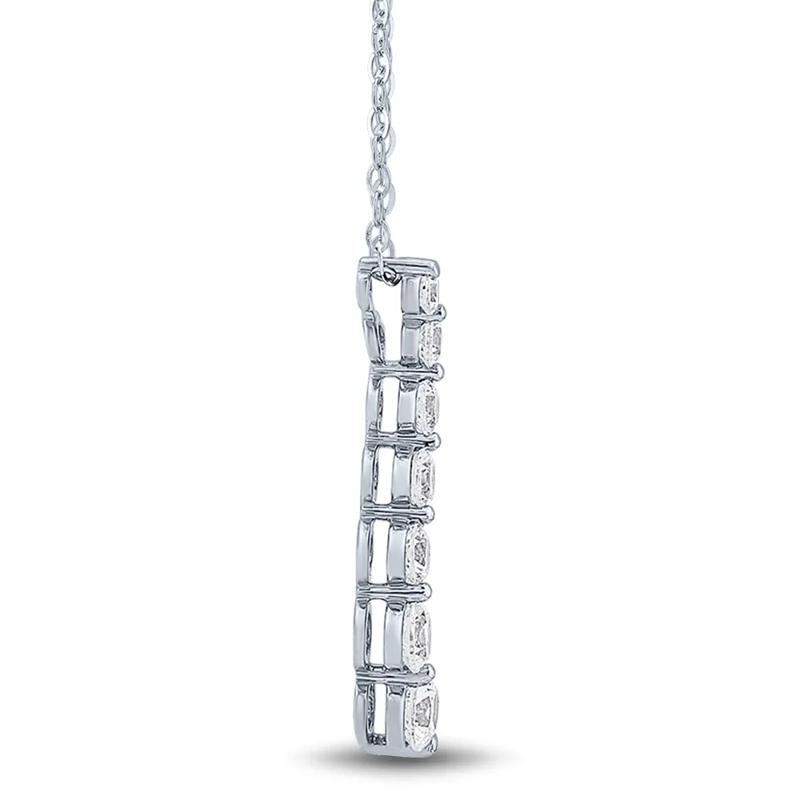 Lab Grown Diamond Journey Pendant in 14K White Gold &#40;3/4 ct. tw.&#41; – Image 2 of 3