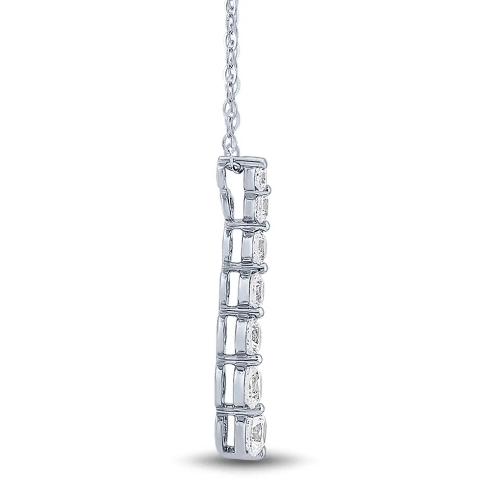 Lab Grown Diamond Journey Pendant in 14K White Gold (3/4 ct. tw.) – Image 2 of 3