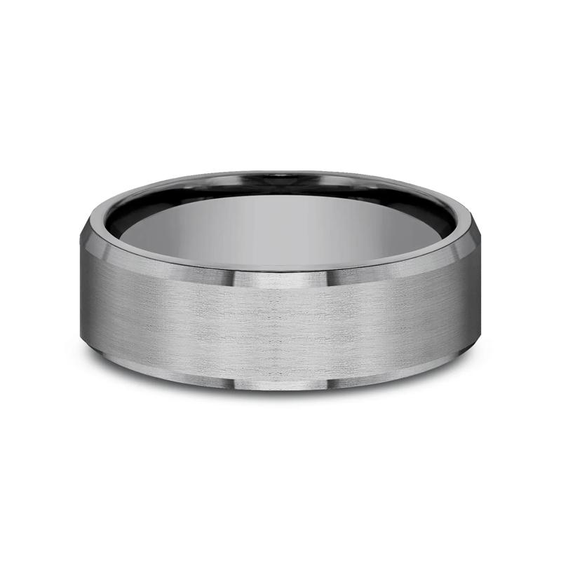 Men&#39;s Grey Satin Finish Band in Tantalum, 7MM – Image 1 of 3
