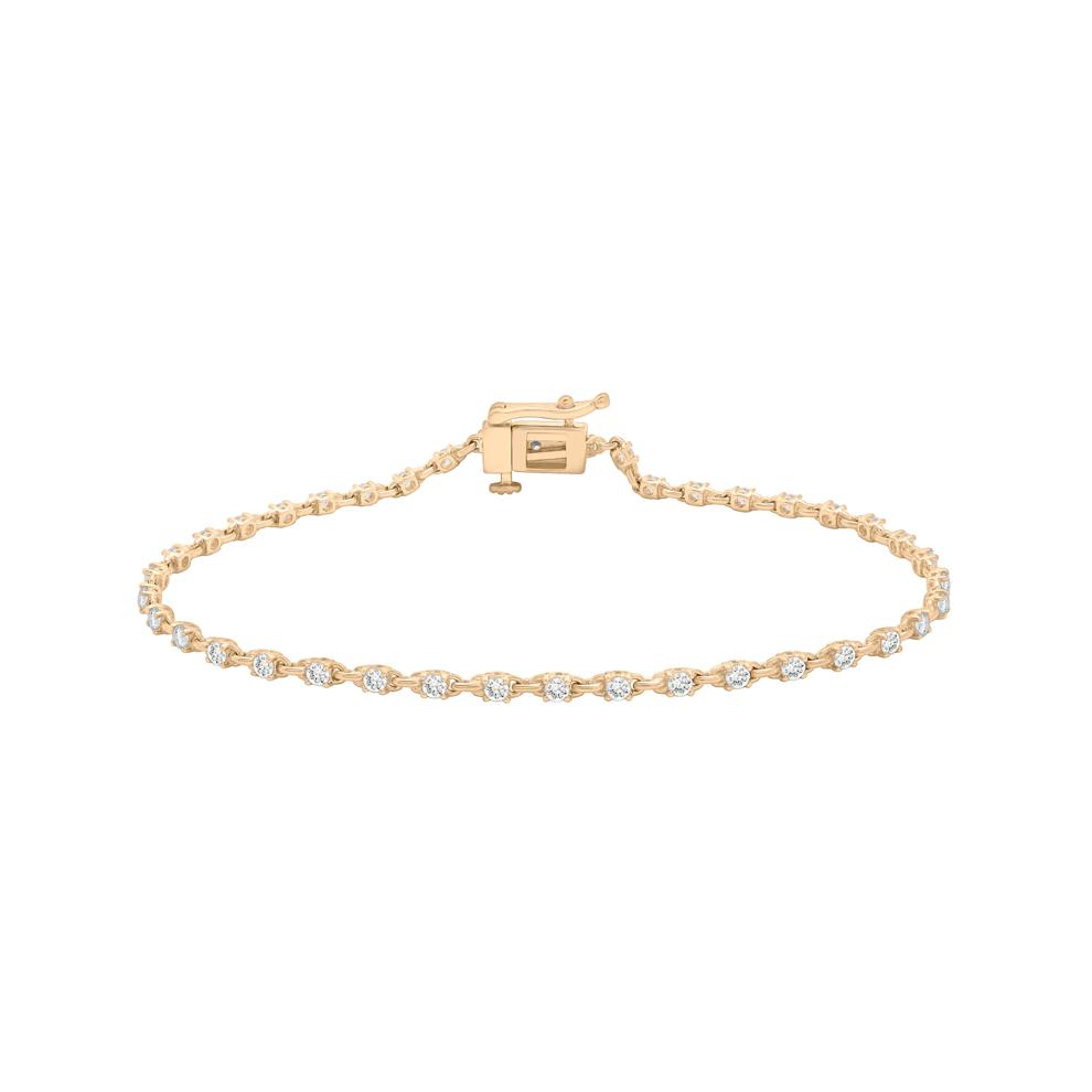 Dainty Diamond Link Bracelet in 10K Yellow Gold (1 ct. tw.) – Image 1 of 1