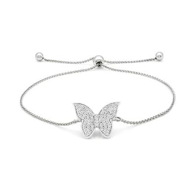 Diamond Butterfly Bolo Bracelet in Sterling Silver (1/3 ct. tw.)