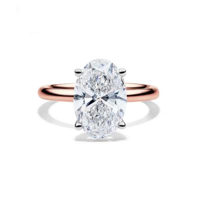 Lab Grown Diamond Oval Solitaire Engagement Ring in 14K Rose Gold (4 ct.)