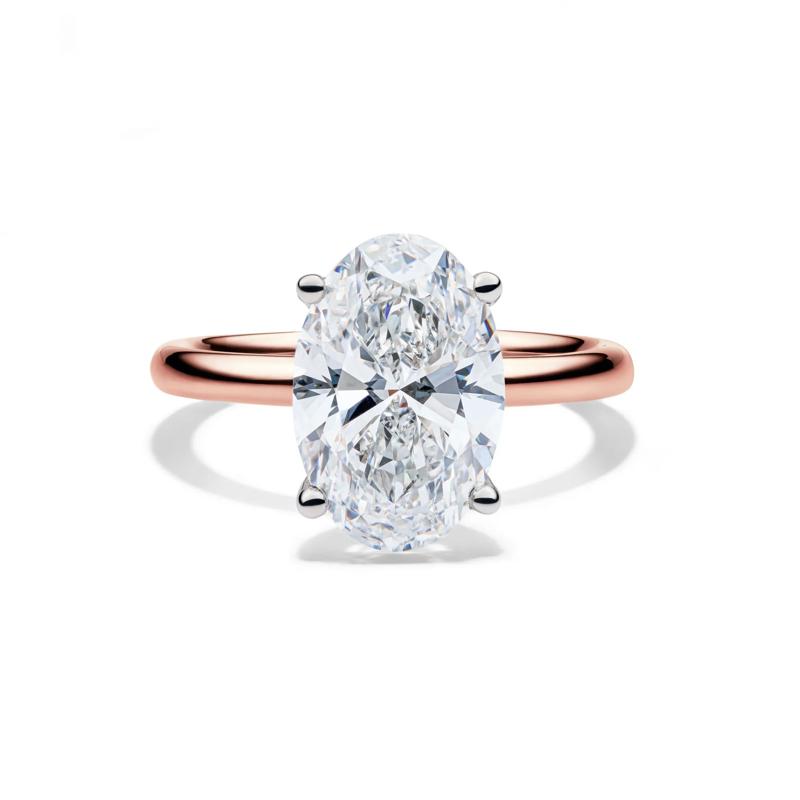 Lab Grown Diamond Oval Solitaire Engagement Ring in 14K Rose Gold (4 ct.) – Image 1 of 4